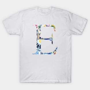 Barcelona Gaudi Mosaic Letter E Epsilon Sorority Letter T-Shirt